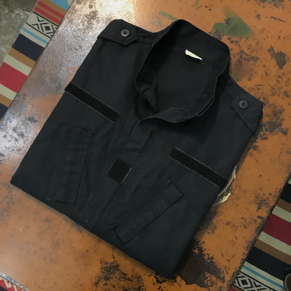  밀리터리 빈티지 블랙 립스탑 투웨이 집업 자켓 남성 110 115  상품이미지1