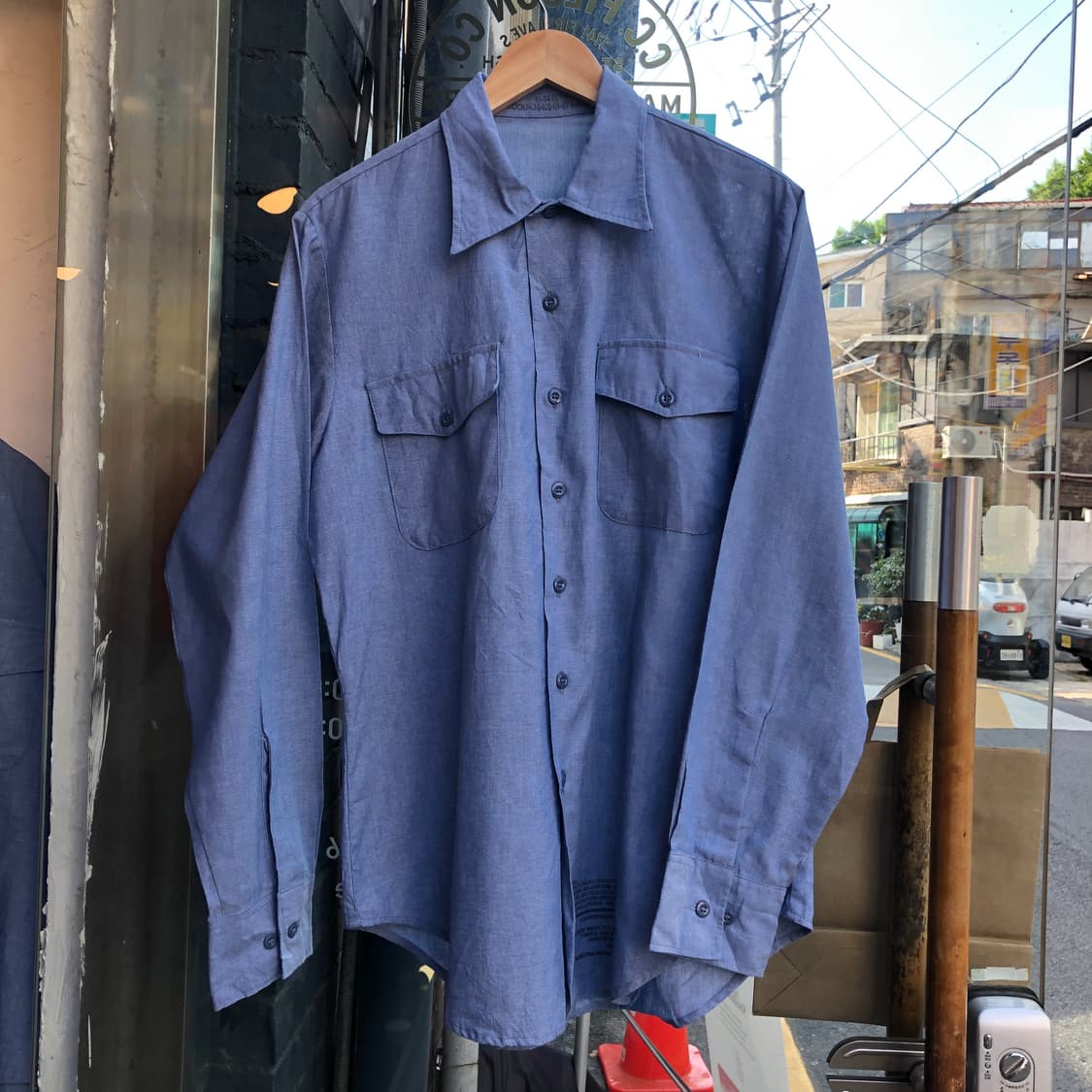 90s USN Chambray Shirt-M 상품이미지1