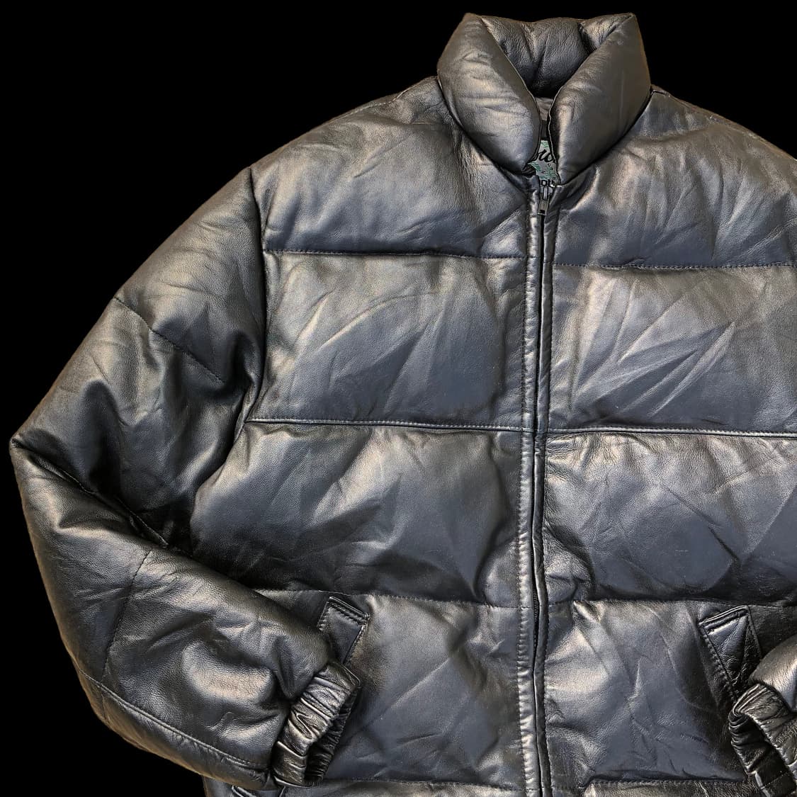 [M~L] Schott 쇼트 가죽 다운 패딩 지켓 상품이미지2