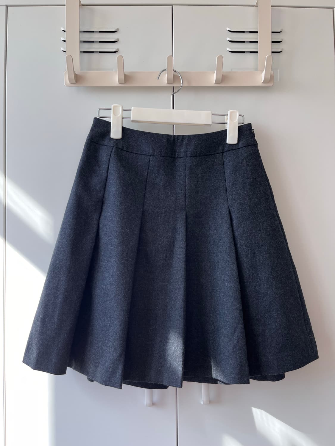 Vintage 차콜 주름 플리츠 미디 스커트 상품이미지2