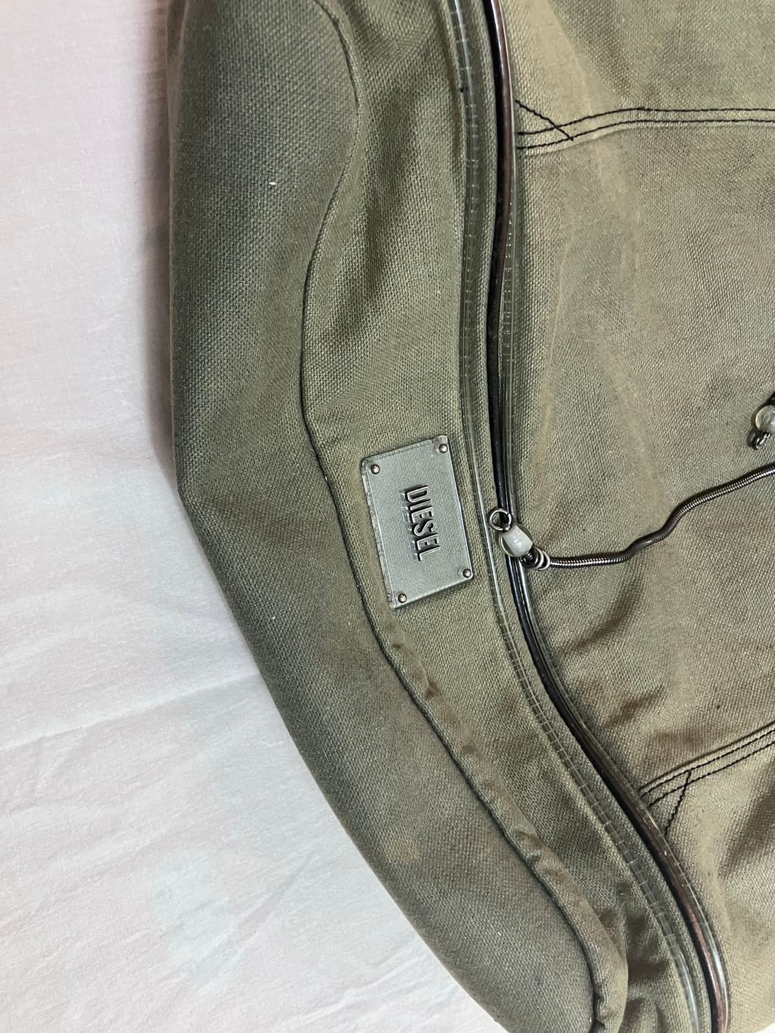 8월세일[직수입] 빈티지 RARE diesel 오버사이즈 숄더백 카키 상품이미지5