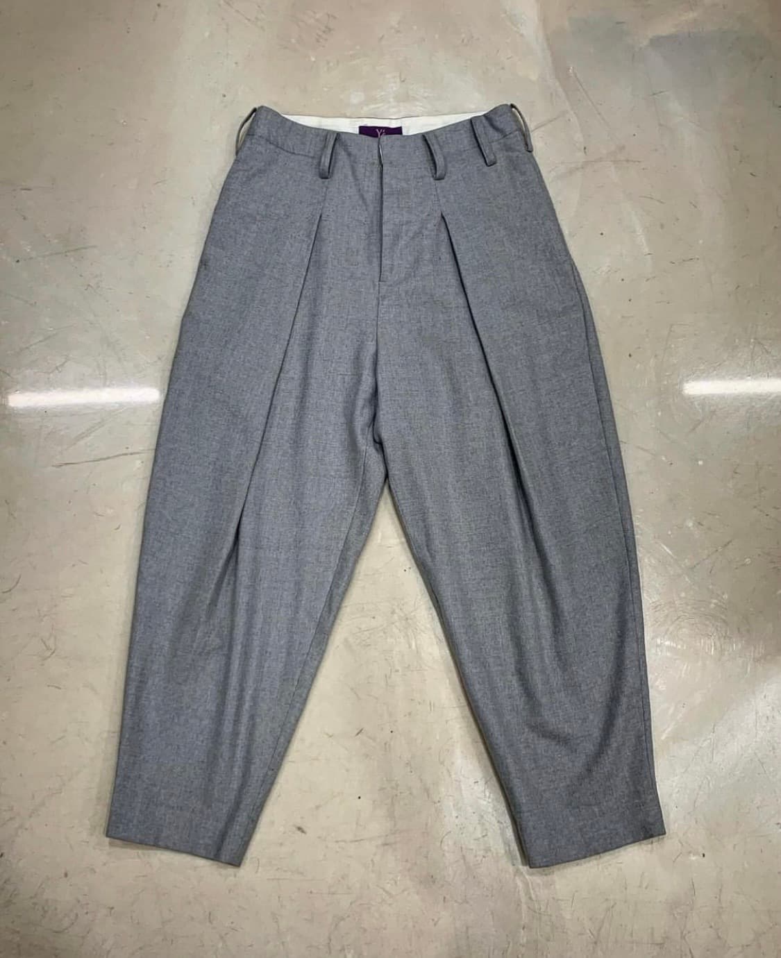 Yohji yamamoto 울x폴리 벨티드 디테일 팬츠 상품이미지5