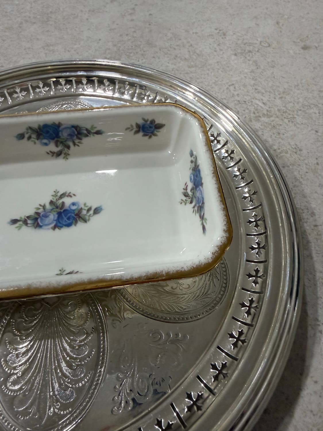 영국로얄 알버트 문라이트 로즈 직사각 접시 상품이미지5