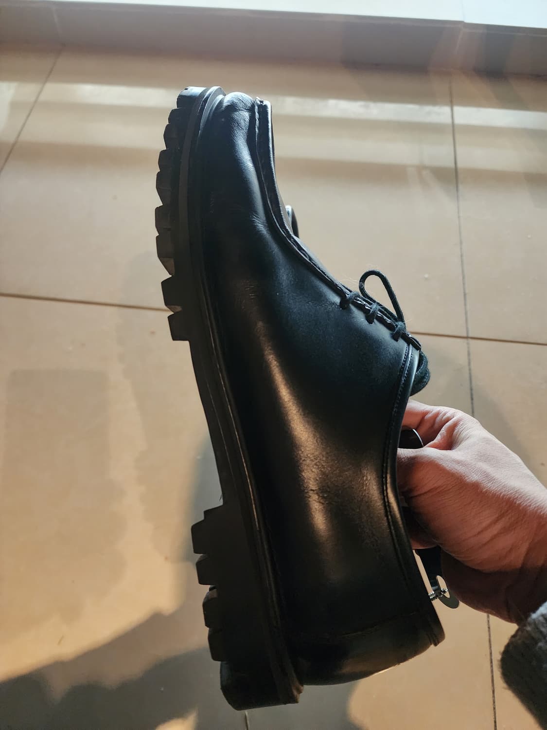 피렌체 아뜨리에 모크 슈즈 팜. (270~275)사이즈 블랙 구두 단화 상품이미지5