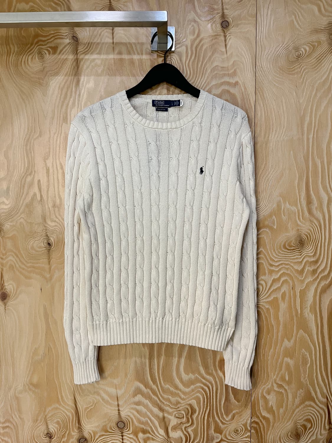 폴로 랄프 로렌 QR 라벨 케이블 니트 상품이미지1