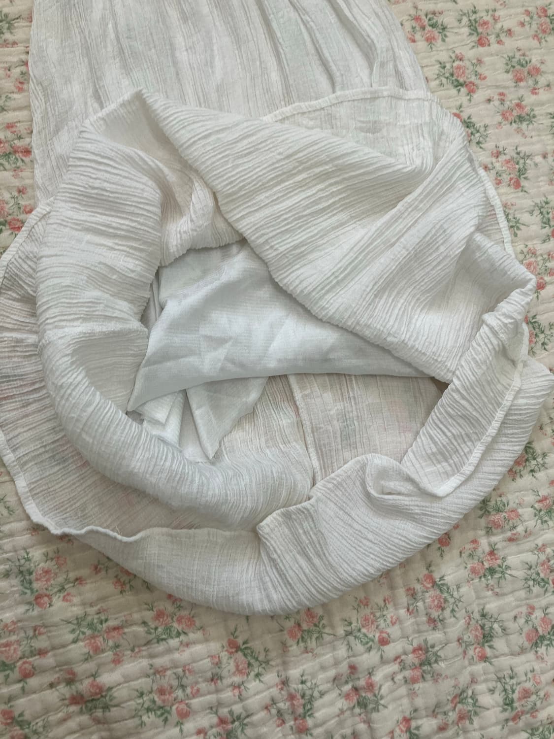 빈티지 화이트 플리츠 브이넥 리본 원피스 1089 모리걸 y2k 스트릿  상품이미지4