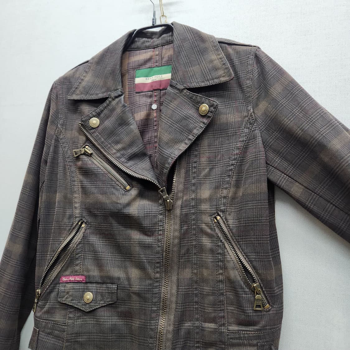 빈폴 타탄체크 라이더 크롭 자켓 95(S) 상품이미지3