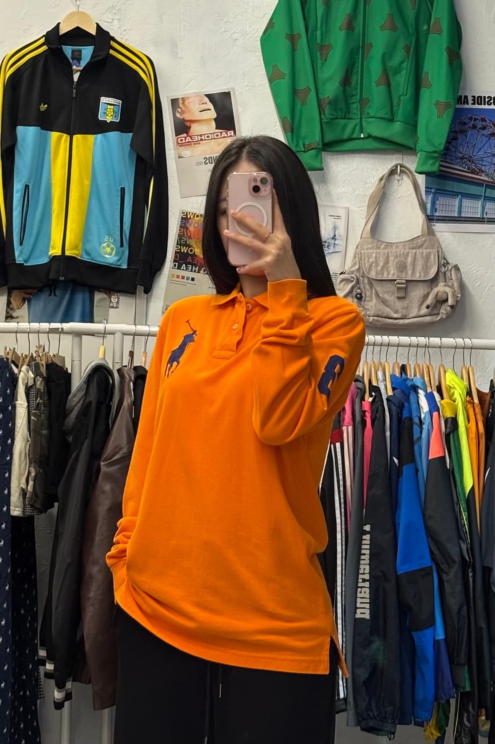 폴로 랄프로렌 빅포니 긴팔 오렌지 Pk 카라티 M 상품이미지2