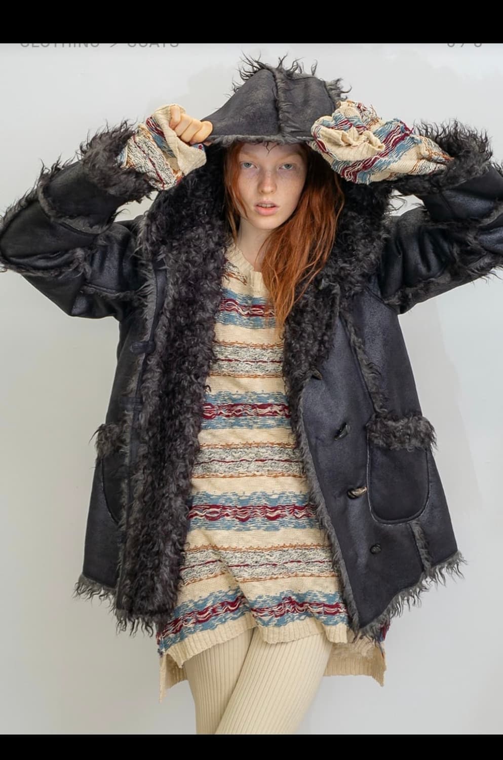 퍼버즈 후드 무스탕 상품이미지2