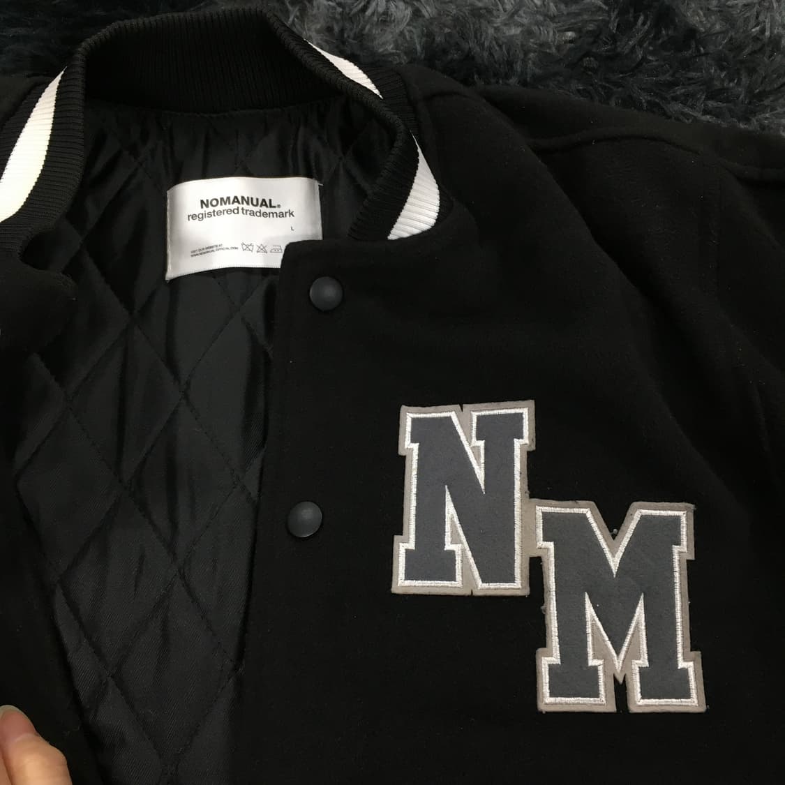 투티/0305 노매뉴얼 바시티 야구 점퍼 잠바 자켓 패딩 블랙 상품이미지4