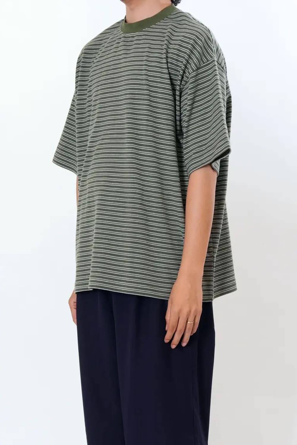 evcon border wide ss t-shirts khaki 상품이미지3