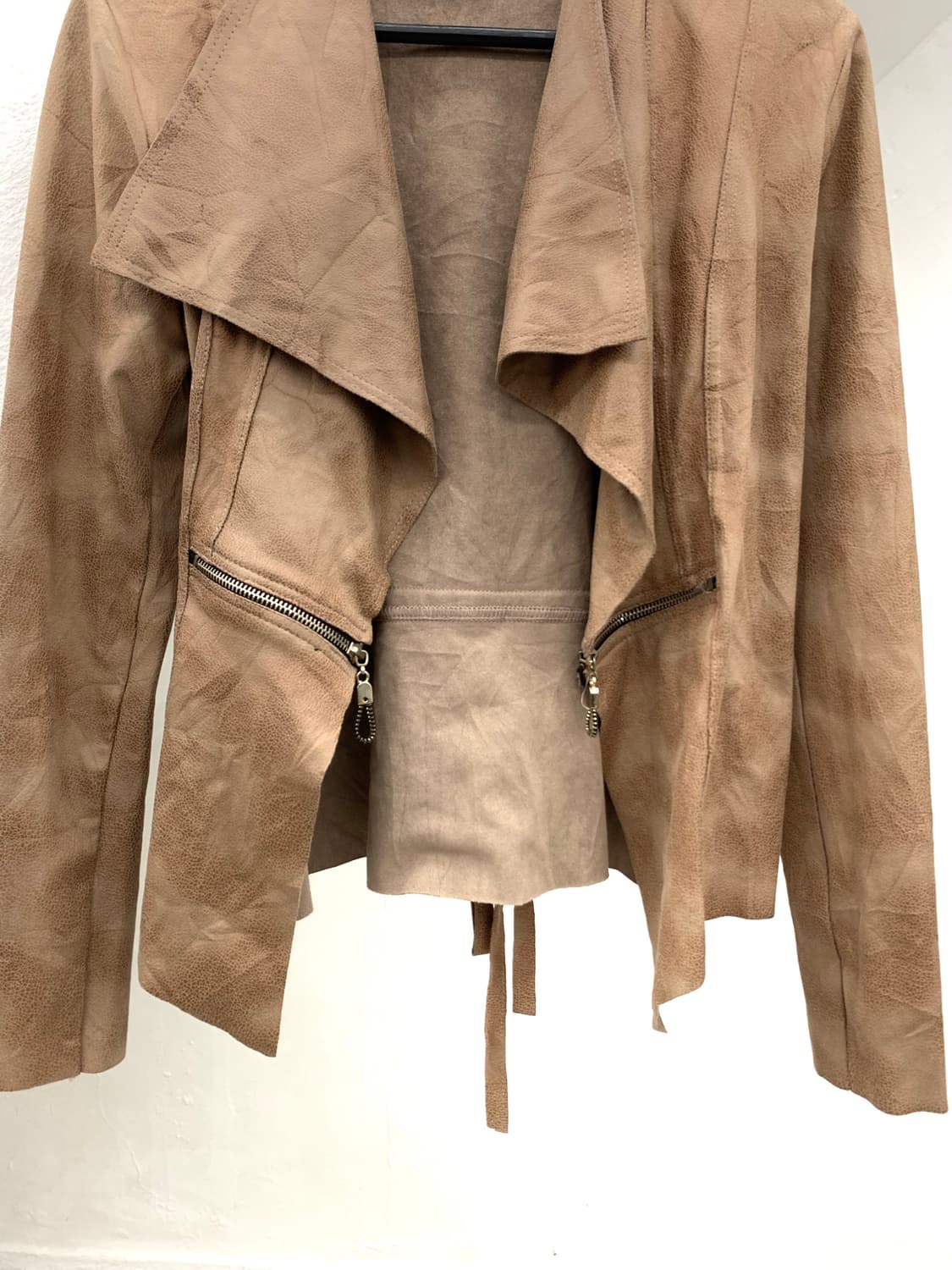 Drape zipper detail leather jacket  상품이미지6
