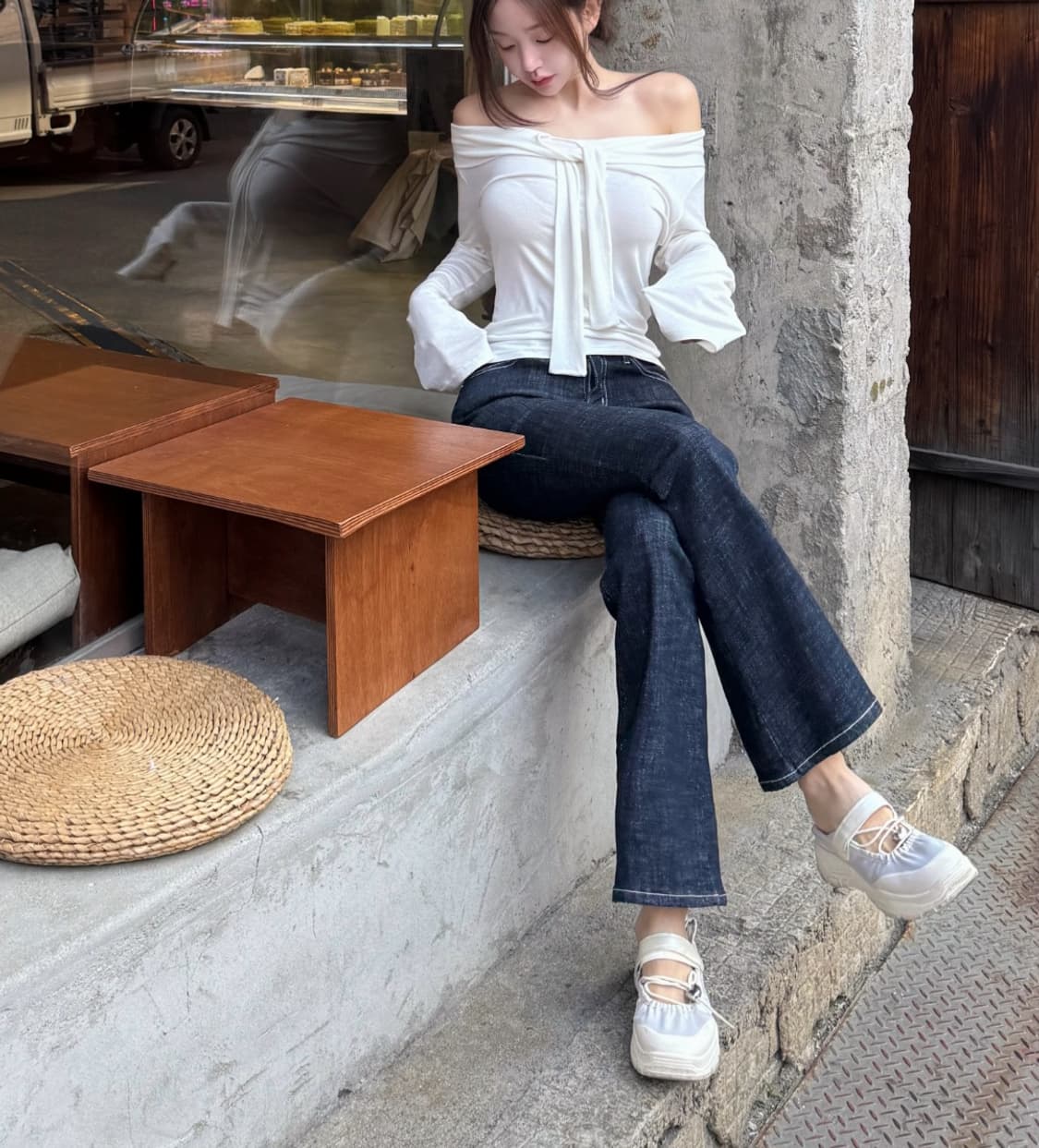 카인다미 골반 볼륨업 생지 기모 부츠컷 데님 s 상품이미지2