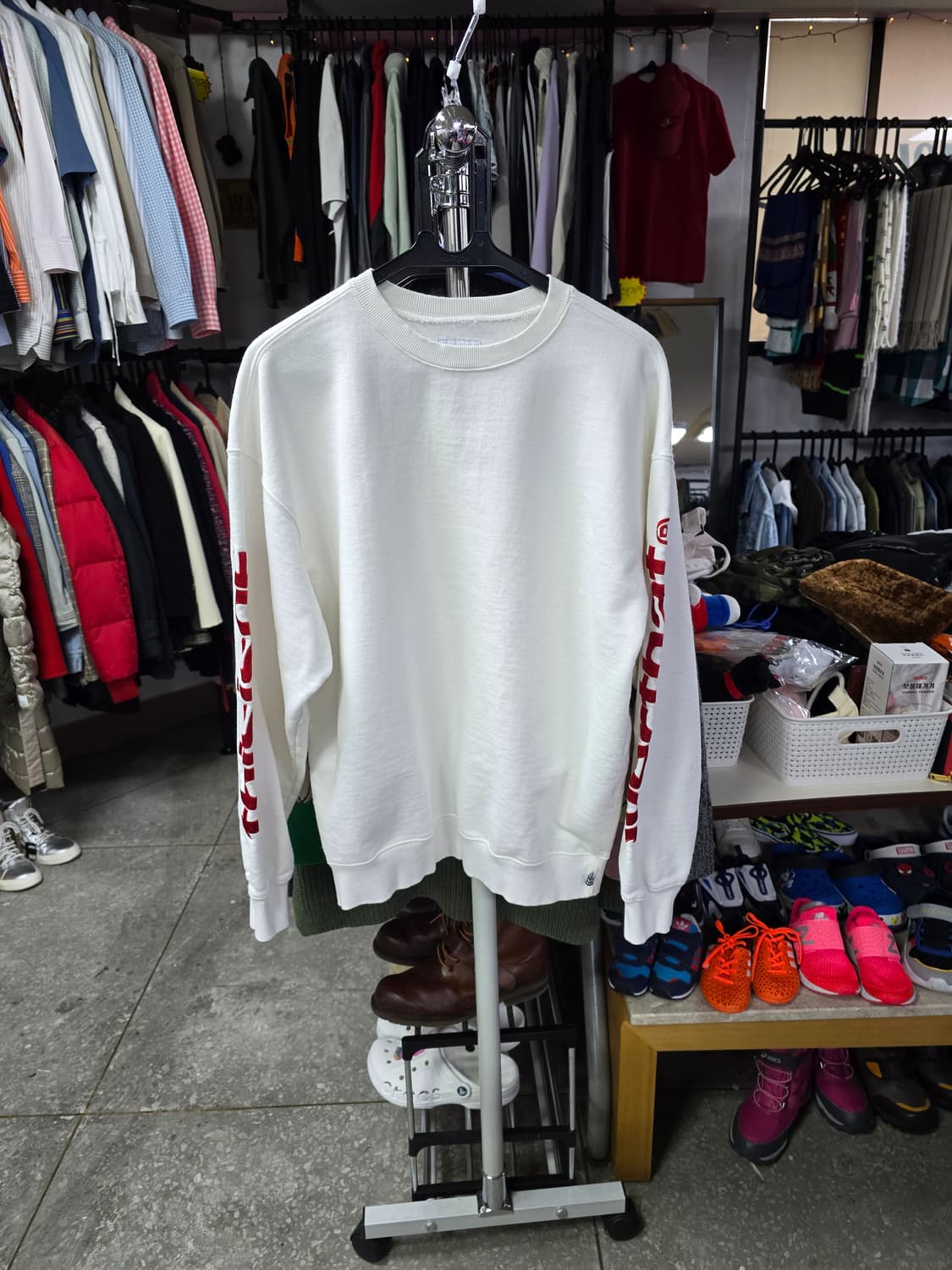 디네뎃 흰색 프린팅 맨투맨 (1431) 상품이미지1