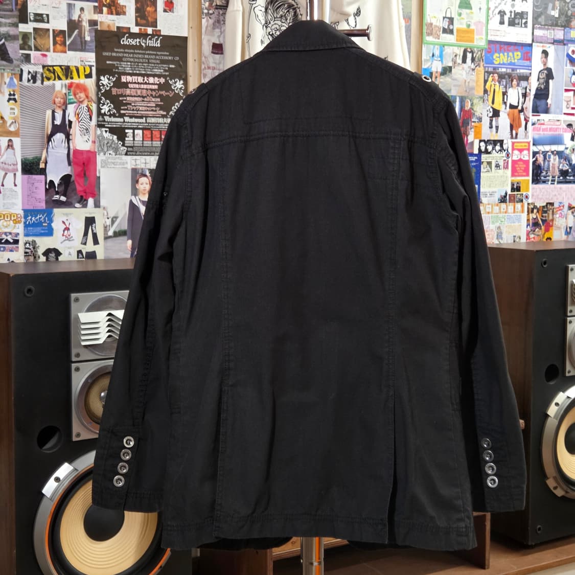 빈티지 블랙 코튼 블레이저 자켓 상품이미지5