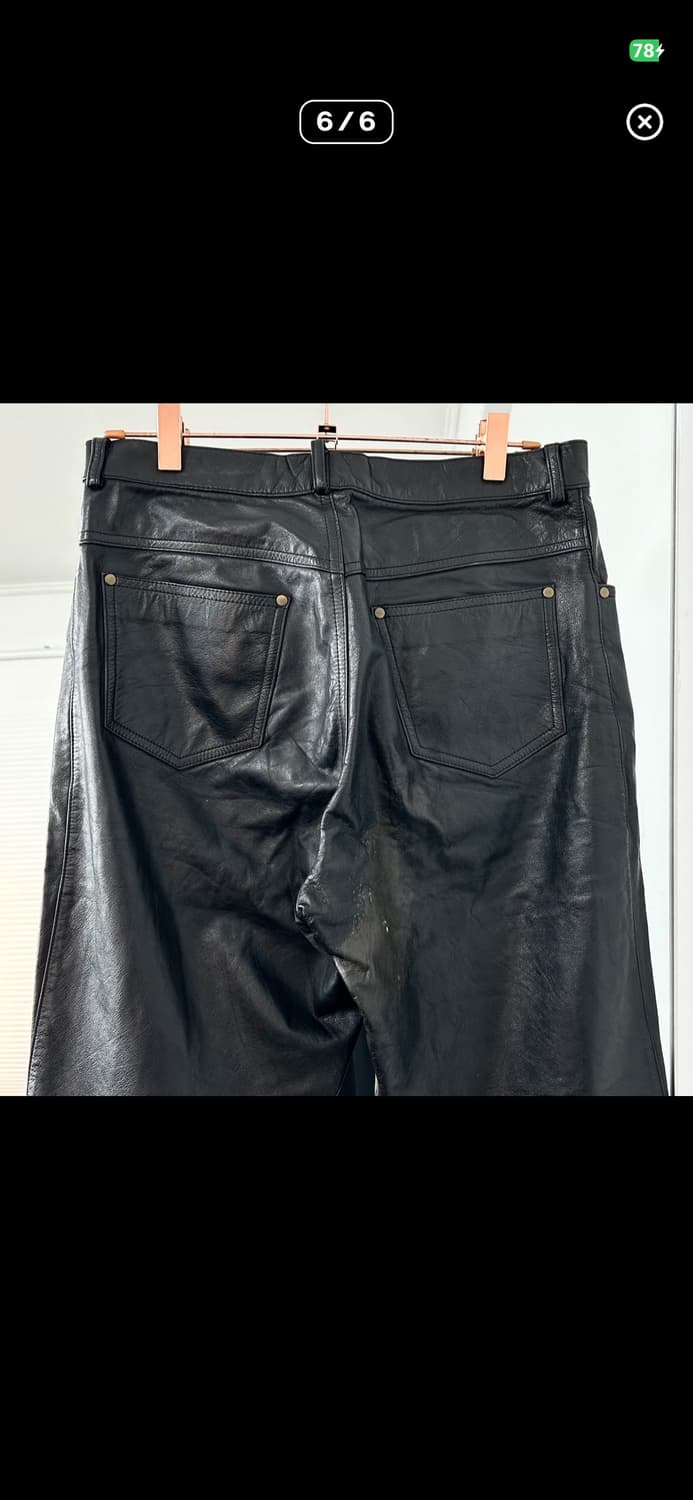 블랙 레더 팬츠 소가죽 바지 상품이미지6