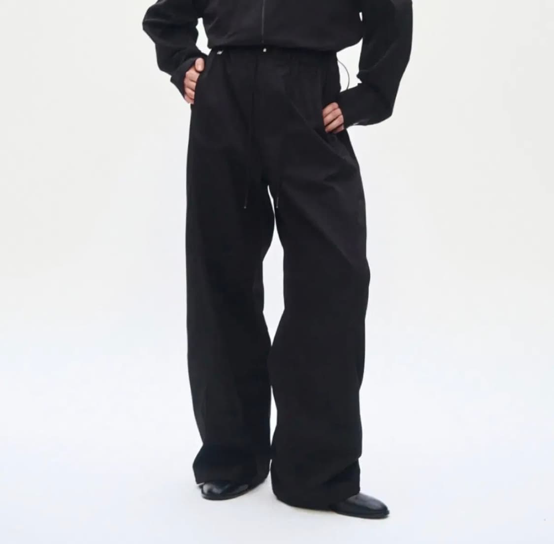 트리밍버드 봄버 셋업 팬츠 블랙 1회착 상품이미지1