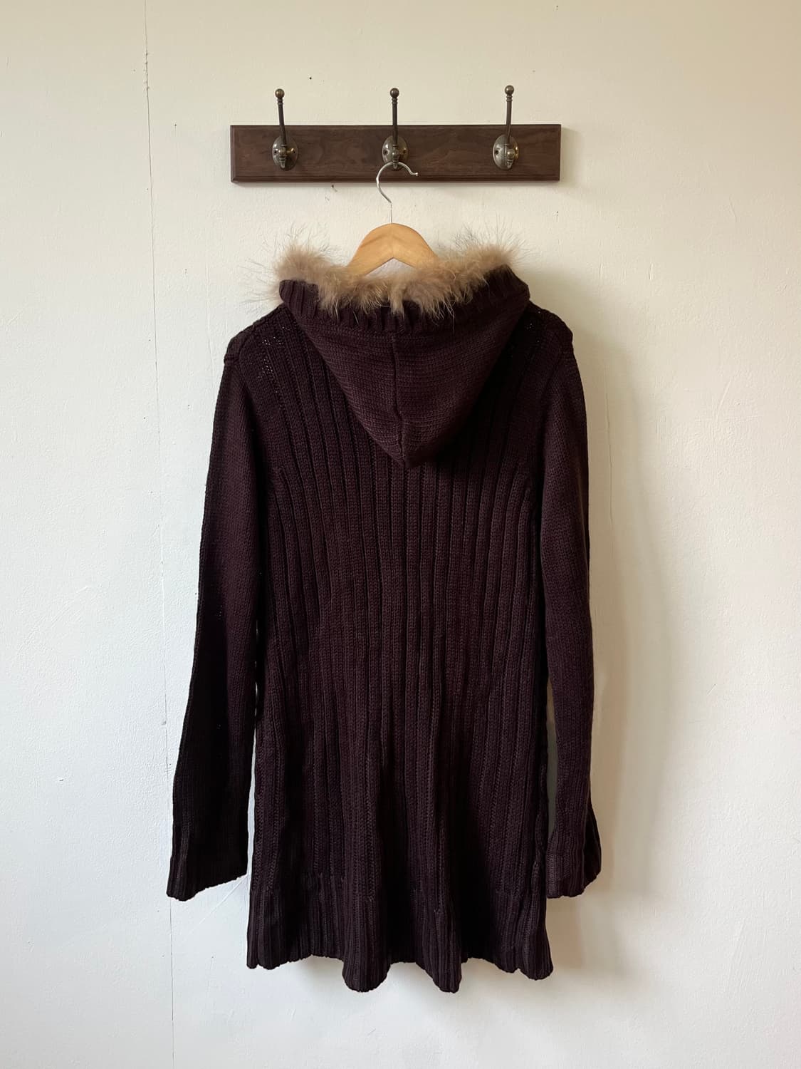 Chou 라쿤 퍼 스웨터 후드 상품이미지3