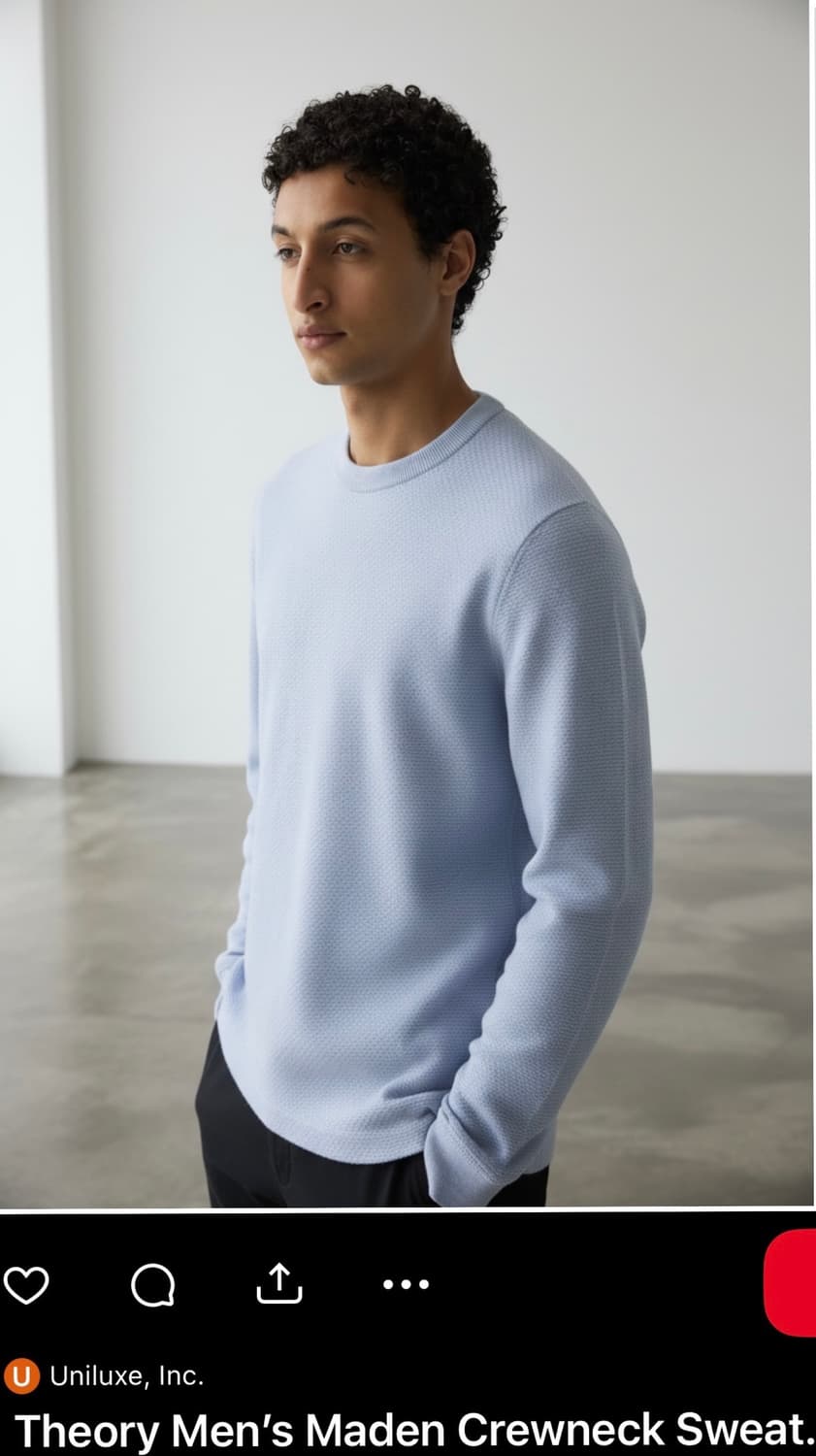 M/ 띠어리 와플패턴 크루넥 스웻니트 상품이미지1