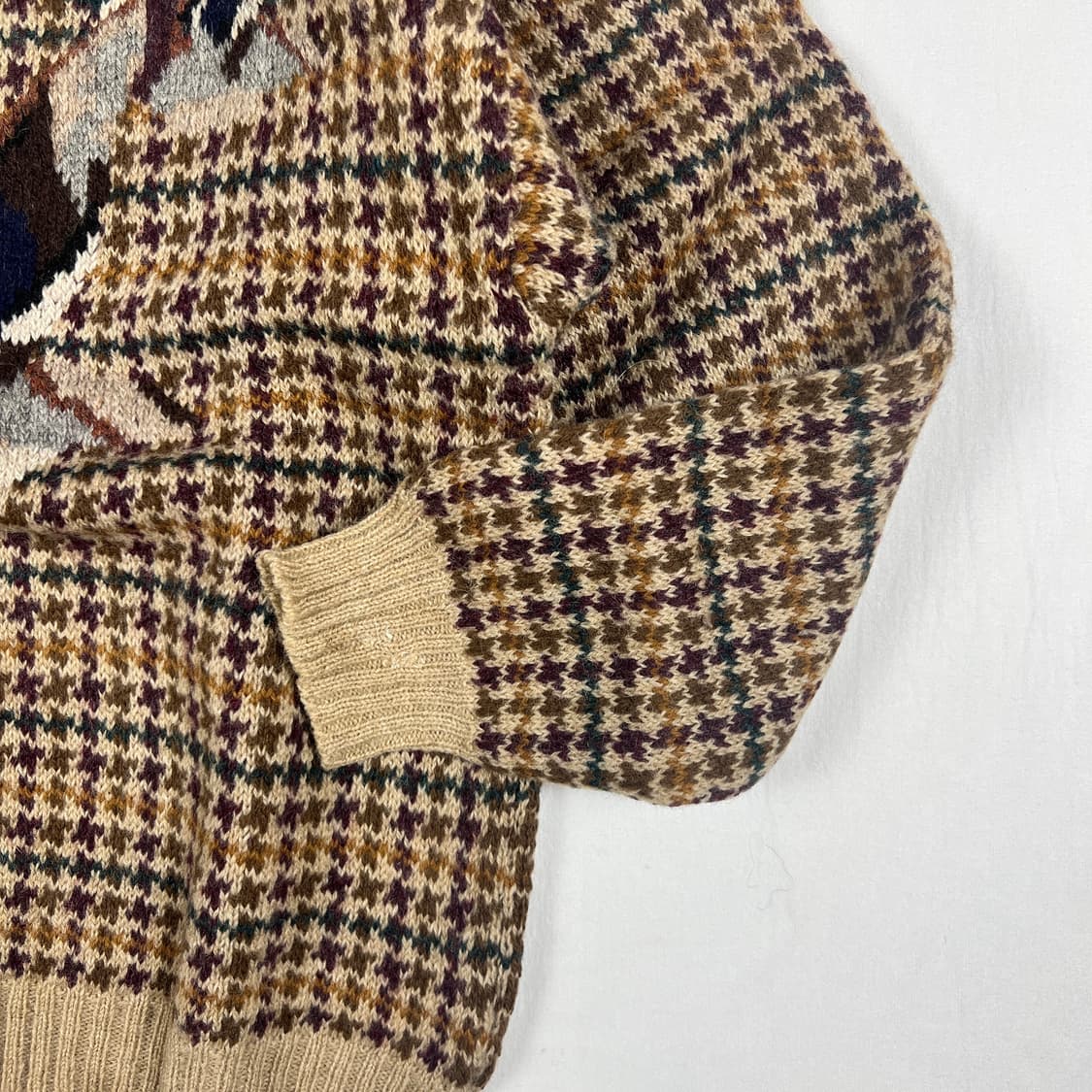 90‘s 폴로랄프로렌 천둥오리 체크 니트 스웨터 상품이미지4