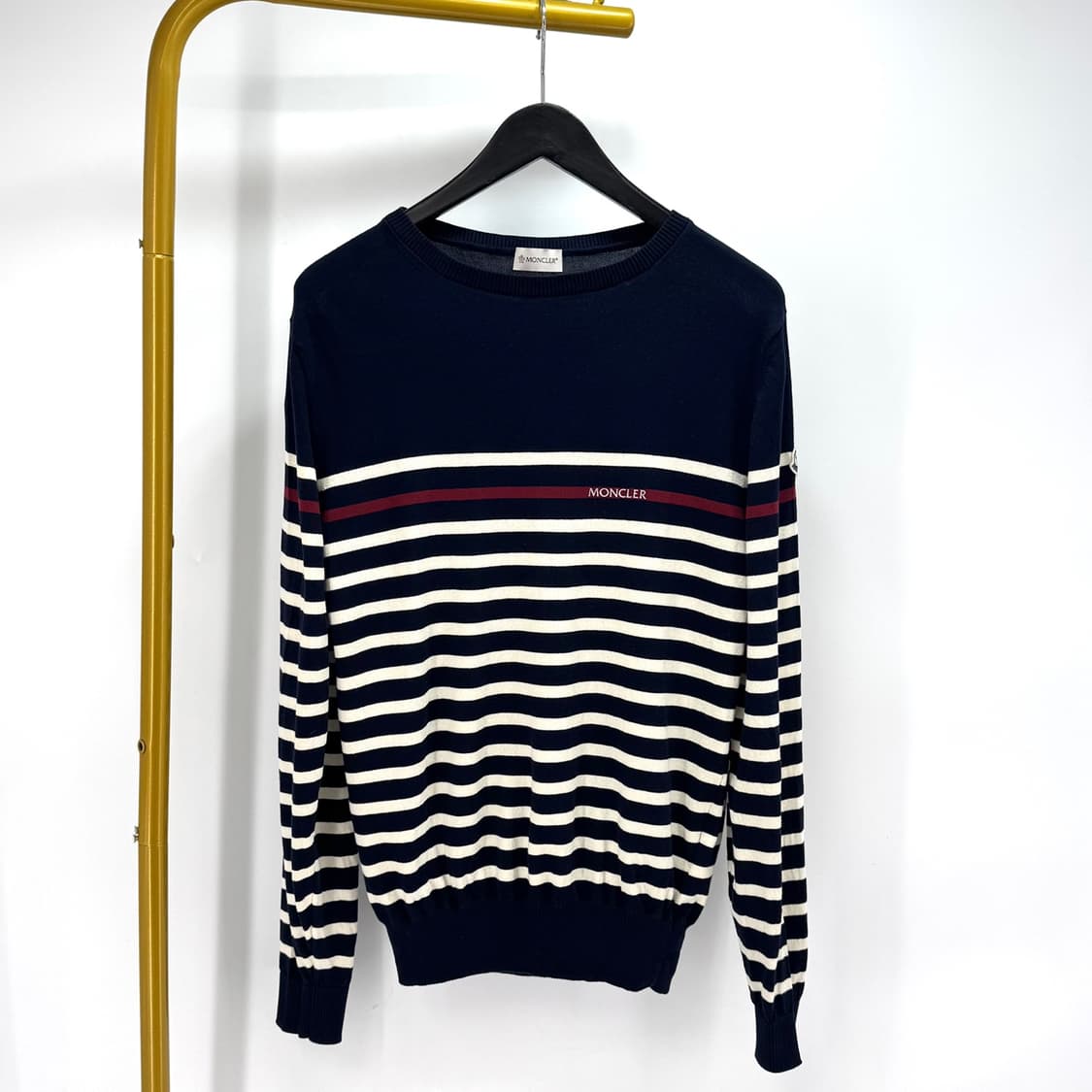 [XL사이즈] 몽클레어 스트라이프 니트 네이비 상품이미지2