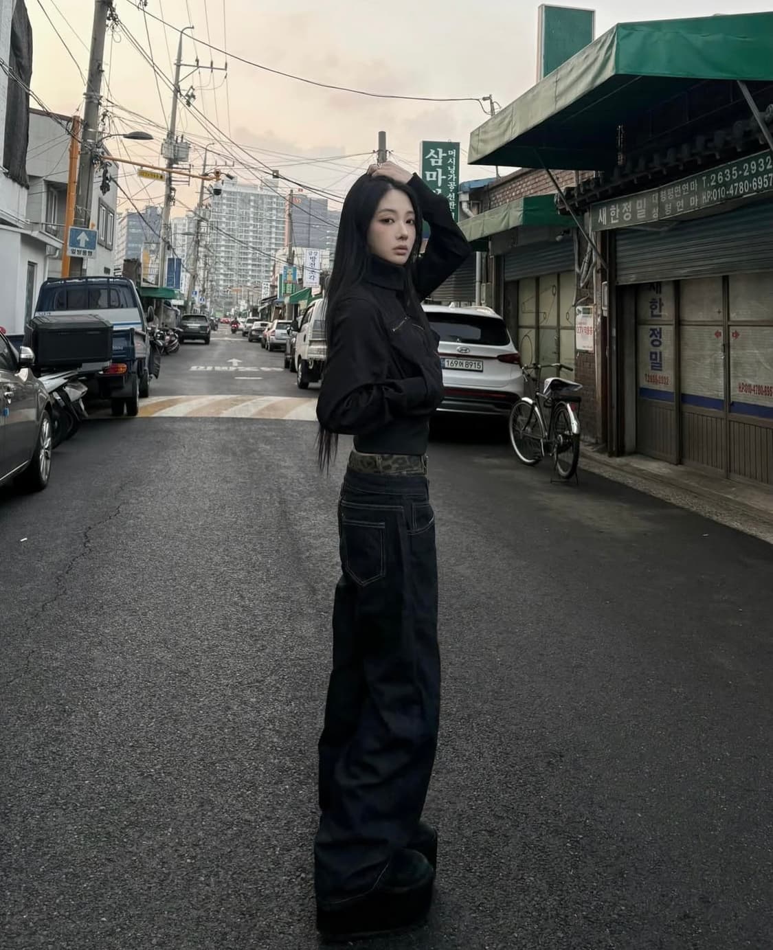 뉴아카이브스 leopard layered jean  상품이미지2