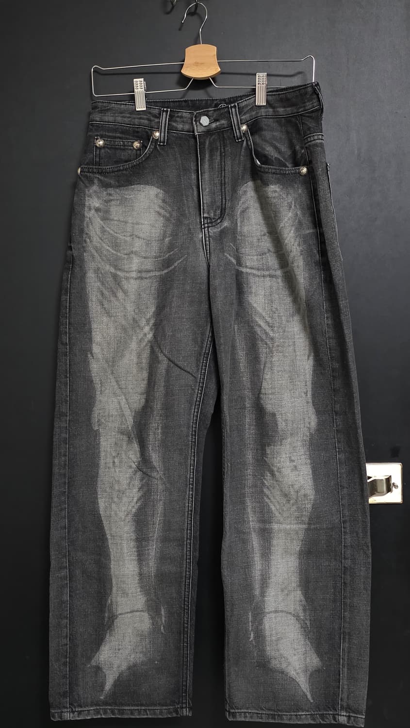 떠그클럽 워리어 레이저 데님 팬츠 블랙 1사이즈 상품이미지1