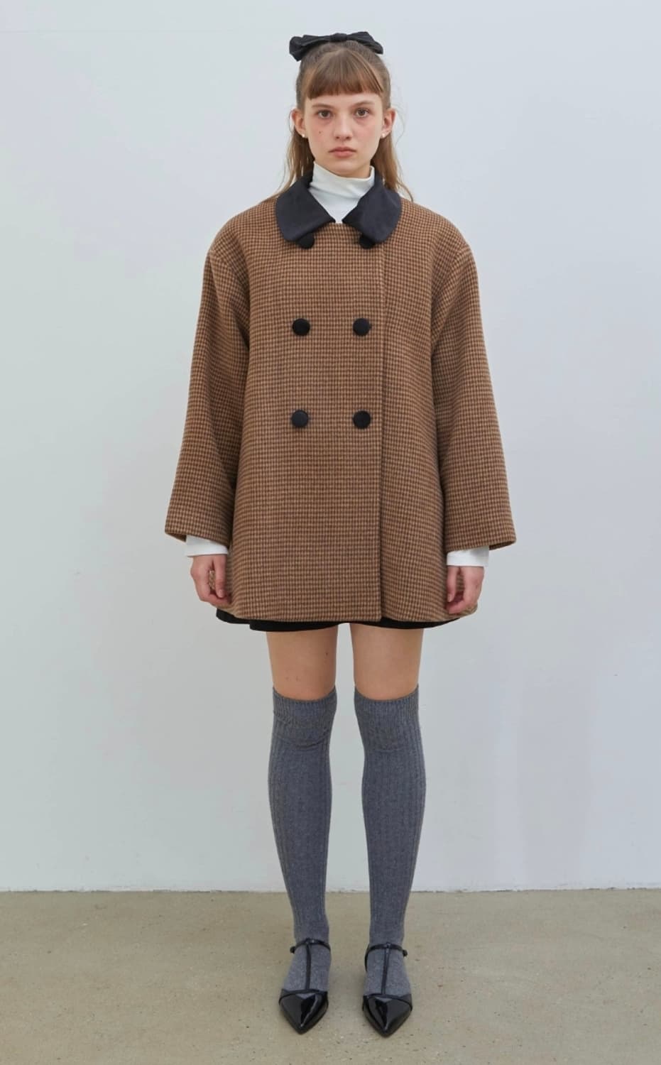 온무드 벨벳카라 울코트 상품이미지3