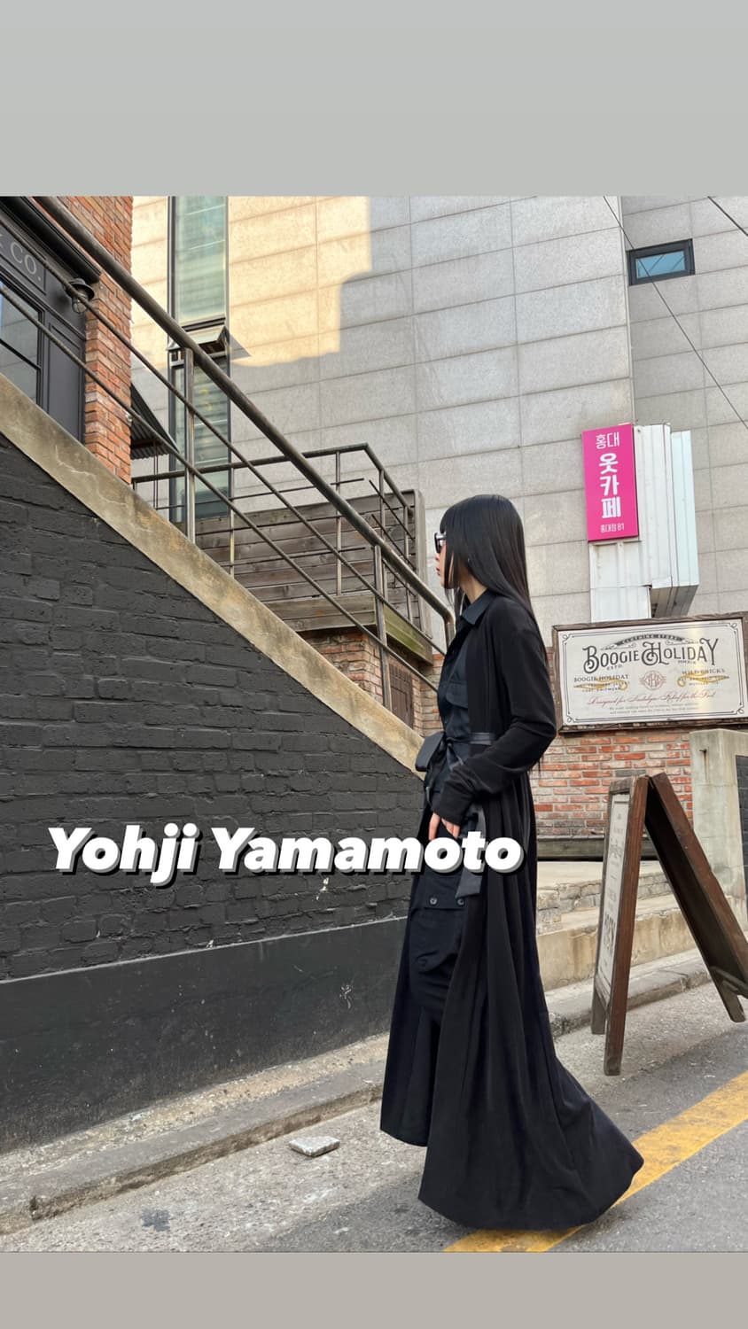 요지야마모토 누아르 올 블랙 플리츠 로브 상품이미지1