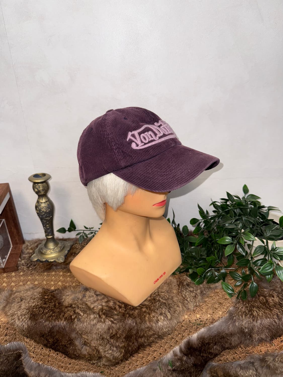 Von Dutch deep purple corduroy logo 볼캡 상품이미지4