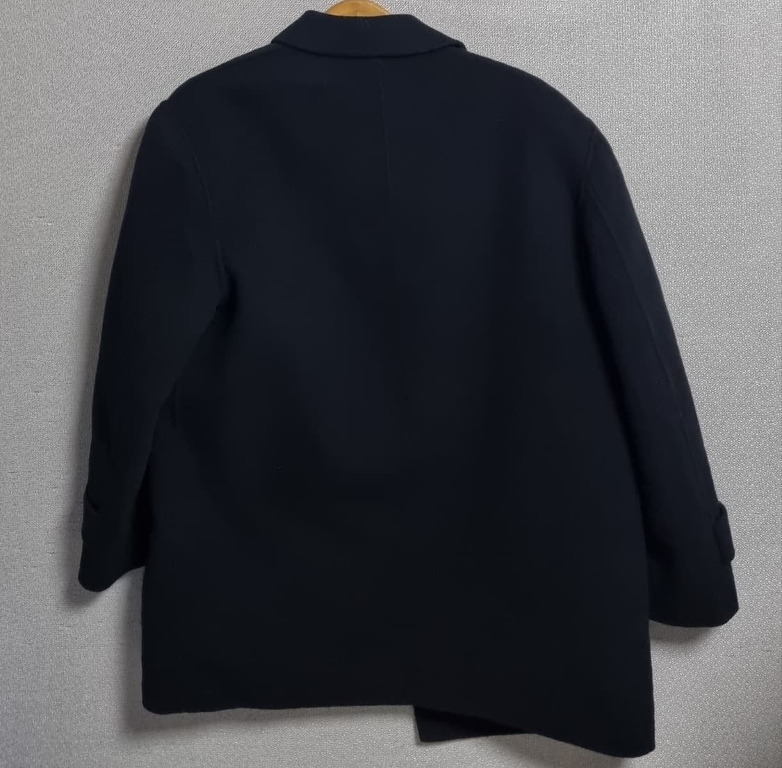 오버핏 M (95) 지아니 발렌티노 블랙 울혼방 코트 상품이미지3