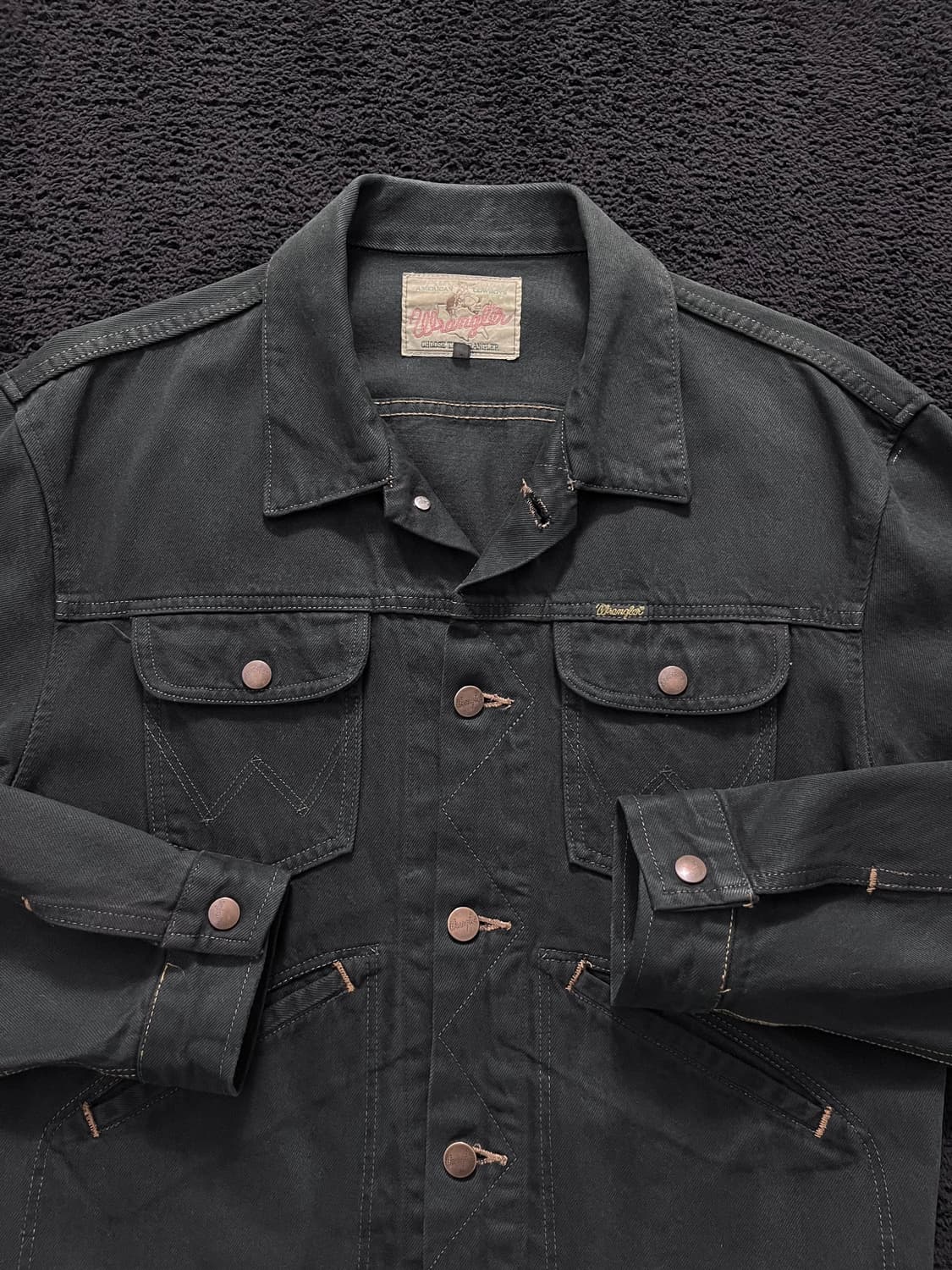 빈티지 랭글러 124MJ 데님 자켓 블랙 상품이미지7