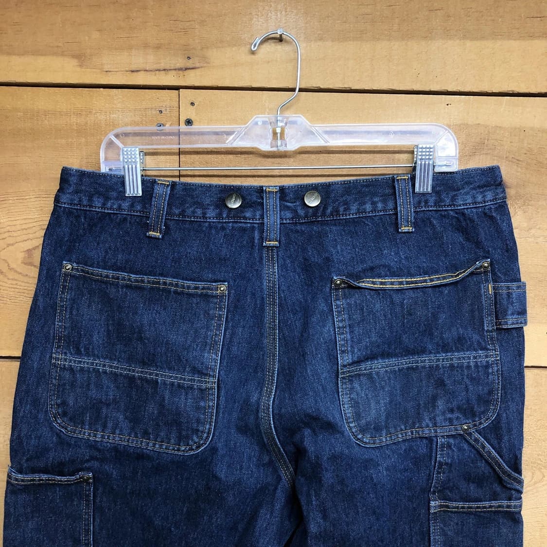 칼하트 데님 더블니 로거 팬츠 진청 릴렉스드 핏 상품이미지7