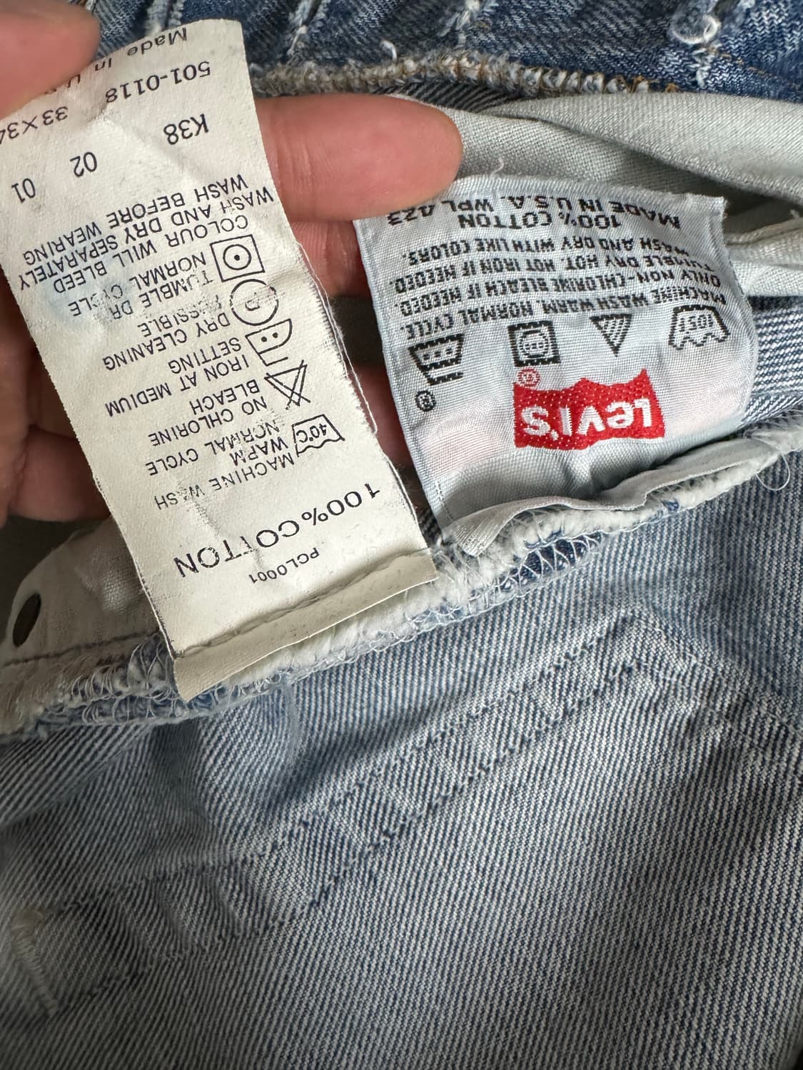 [33]Levi's 501 W33 W34/ 리바이스 501 연청 상품이미지5