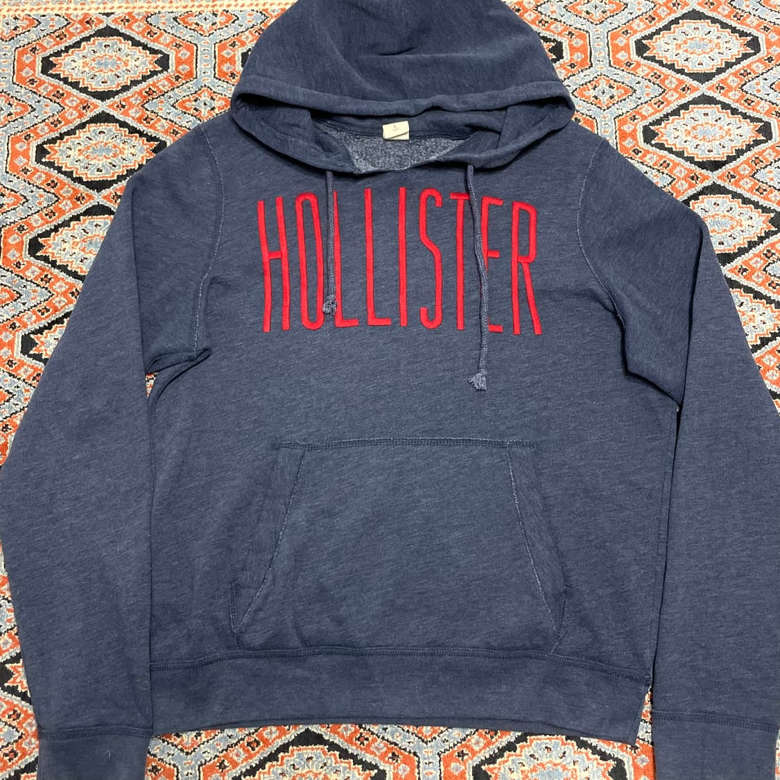홀리스터 스펠로고 네이비 기모 후드티셔츠 남성L 상품이미지3