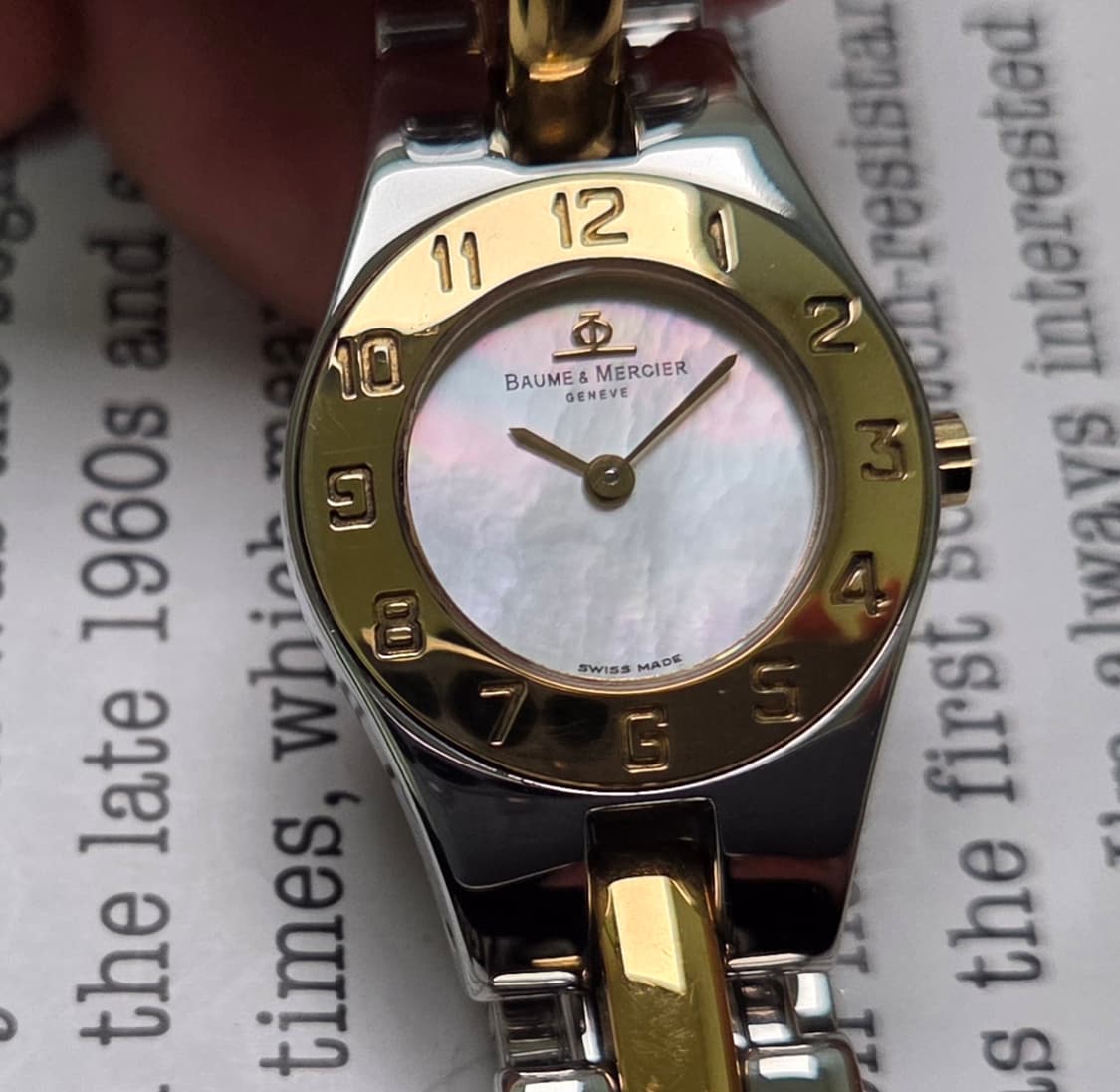 레어] 보메메르시에 리네아(Linea) 자개판 콤비 브레이슬릿 ver. 상품이미지10