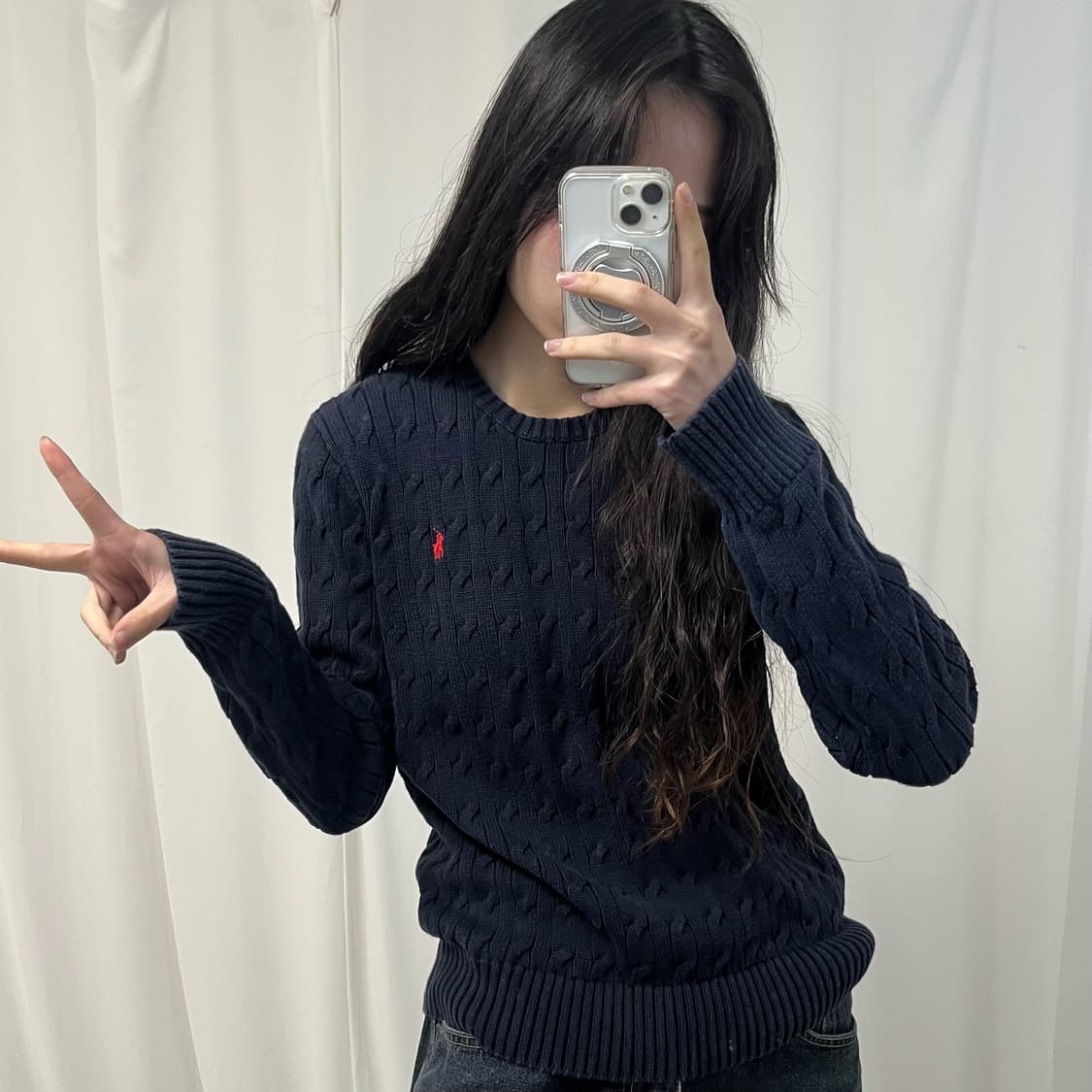 Polo Navy Cable Knit 상품이미지2