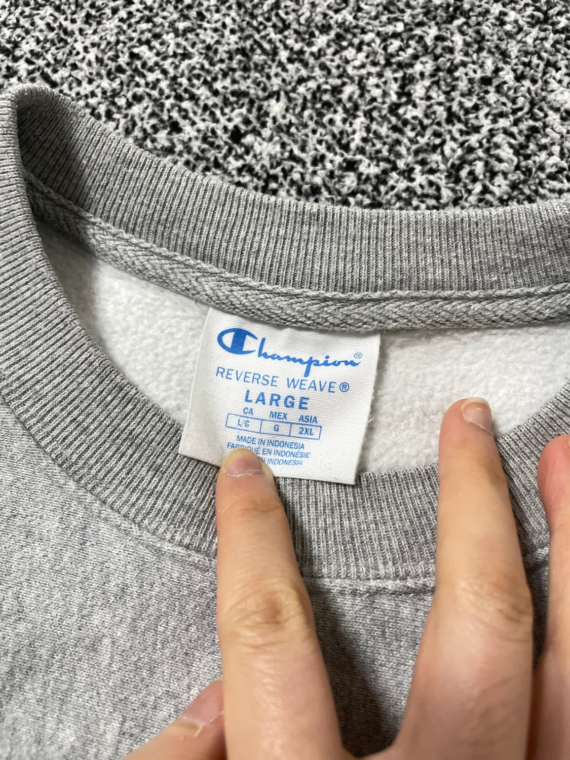 빈티지9. 챔피온 리버스위브 스몰로고 그레이 맨투맨 스웻 셔츠 단기모 상품이미지3