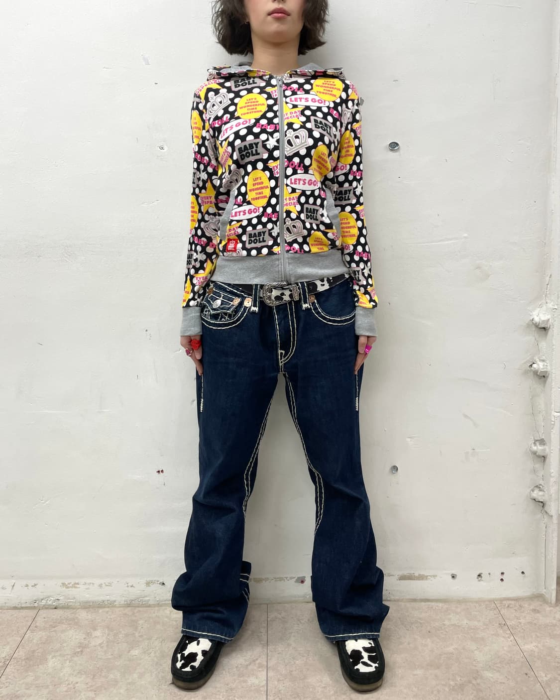 Baby Doll Retro Dot Hooded Zip-Up 상품이미지6