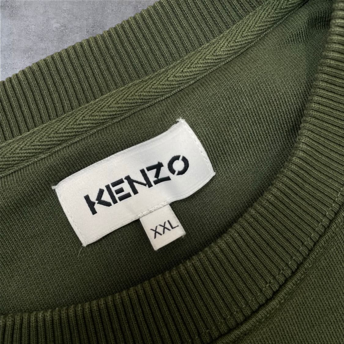 겐조 Kenzo 카키 타이거 크레스트 자수 맨투맨 2XL 상품이미지2