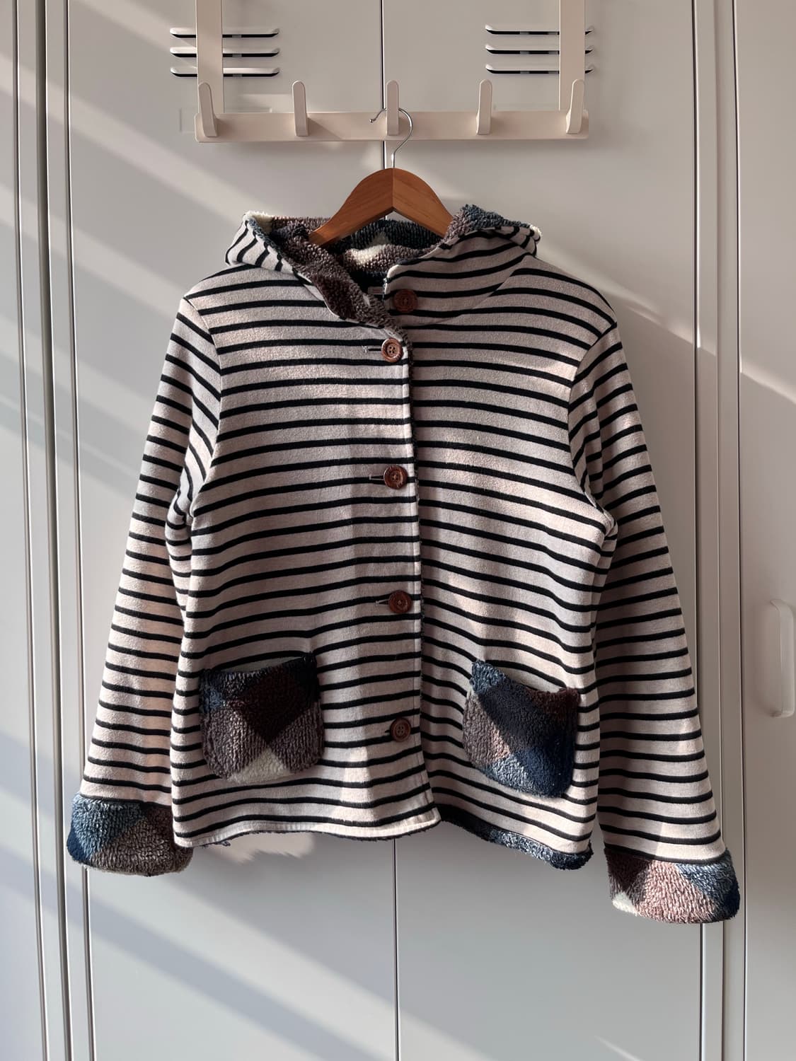 Final Decision 스트라이프 양털 후드 집업 점퍼  상품이미지6