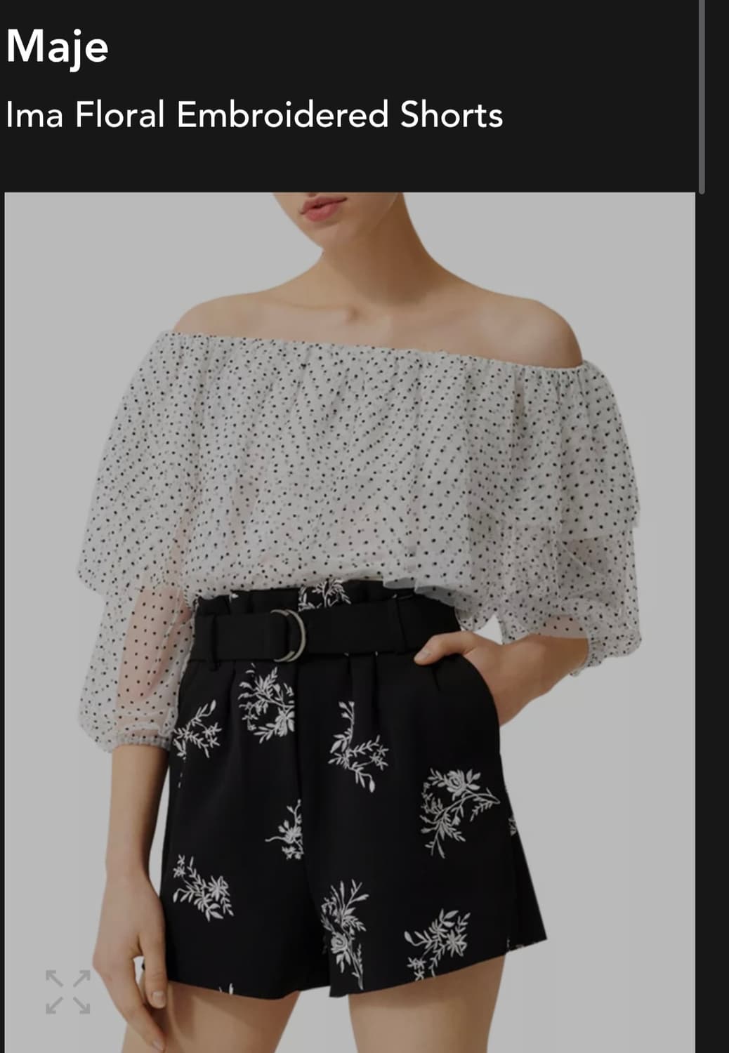 Maje 플로럴 자수 쇼츠 36 새제품(택O) 상품이미지1