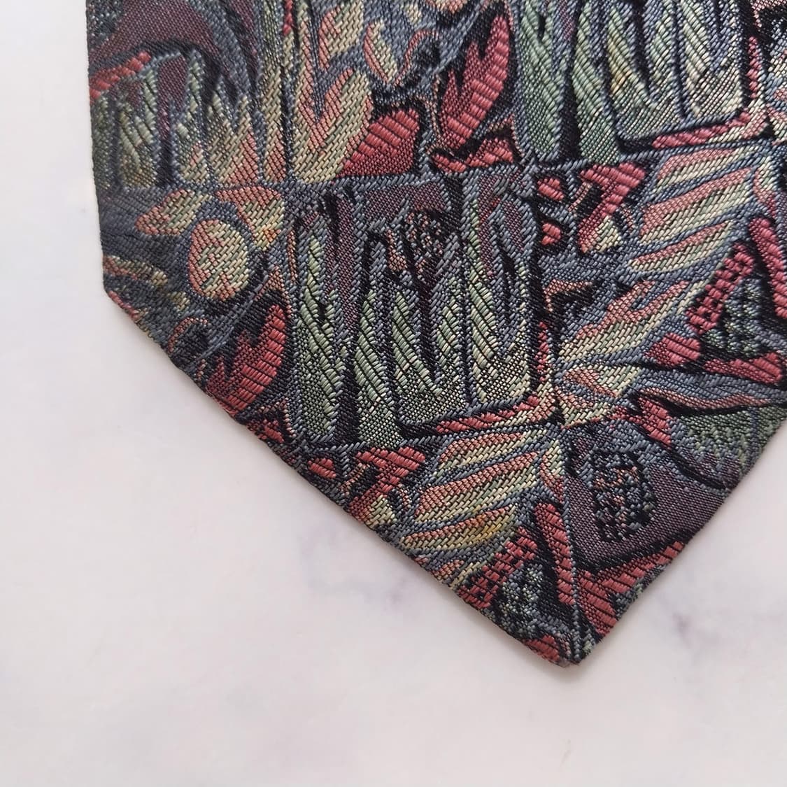 LANVIN 랑방 실크 그린 패턴 넥타이 8.6cm B등급 K2299
 상품이미지9