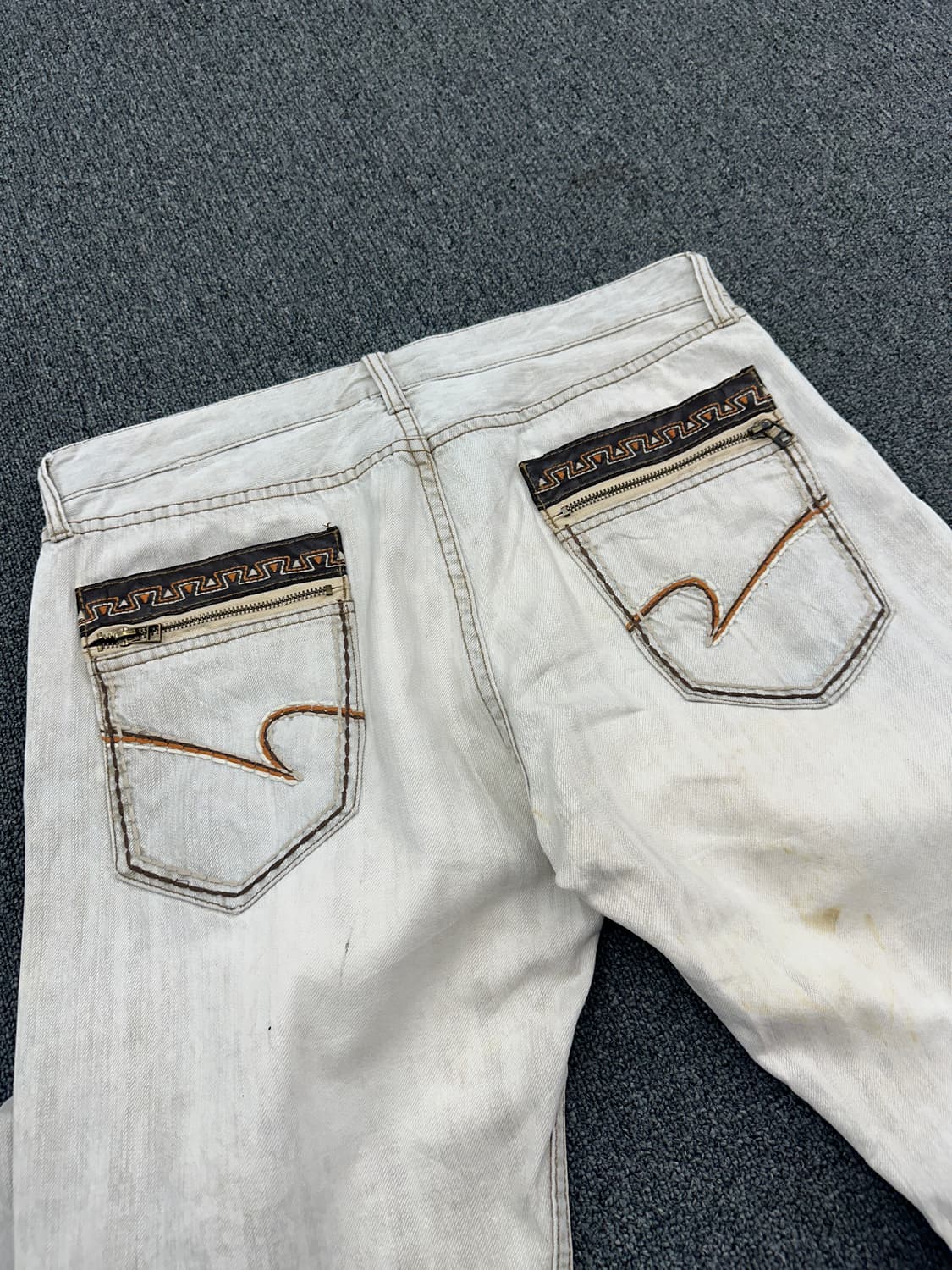 35) 재패니즈 빈티지 웨스턴 크림 데님팬츠 상품이미지2