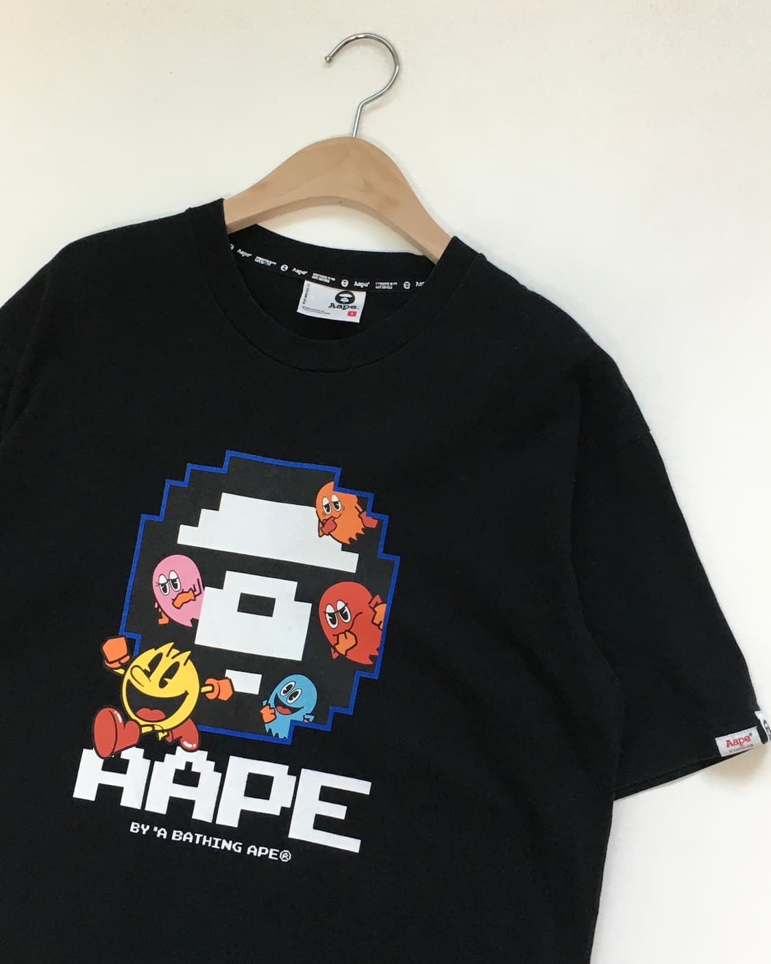 Ape 베이프X팩맨 블랙 픽셀프린팅 티셔츠  상품이미지5
