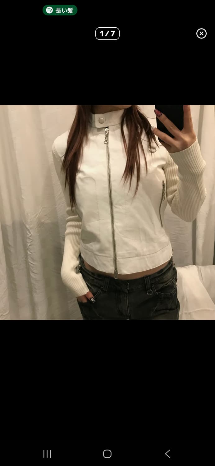 Marella 마렐라 화이트 레더 자켓 상품이미지1