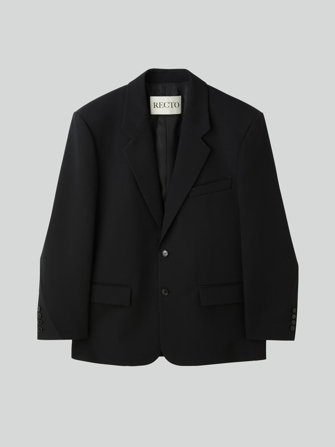 렉토 25FW 스트럭쳐 울 블렌드 싱글 자켓 블랙 상품이미지8