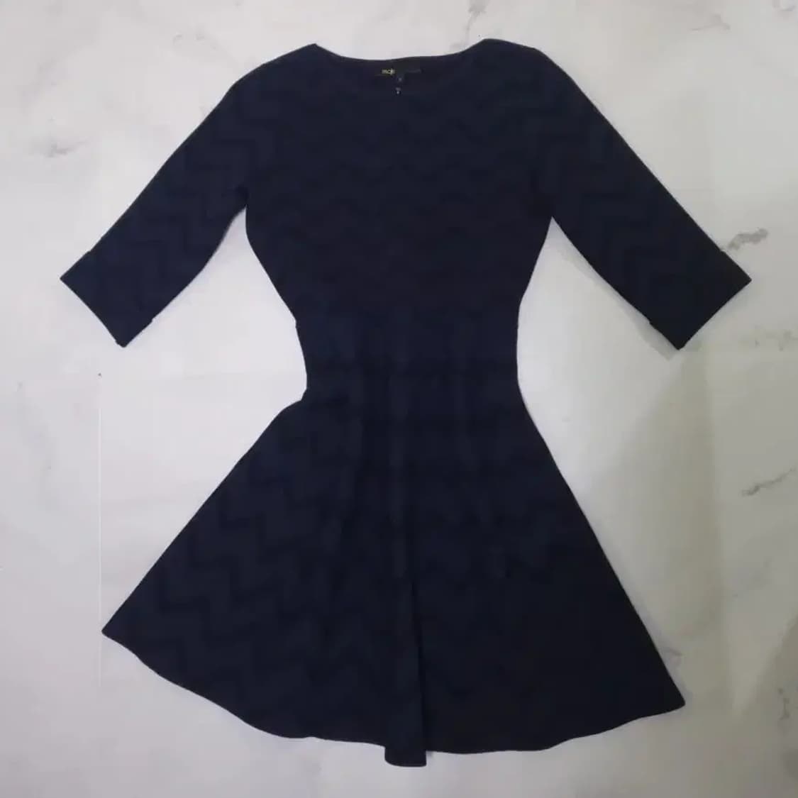 마쥬 네이비 지그재그 패턴 원피스 2사이즈 상품이미지3