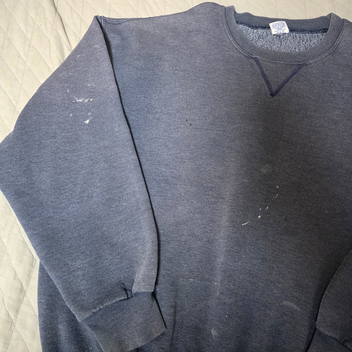 [XXL] 90s 빈티지 러셀 애슬레틱 트래쉬드 스웻 맨투맨 다크 그레이 상품이미지4