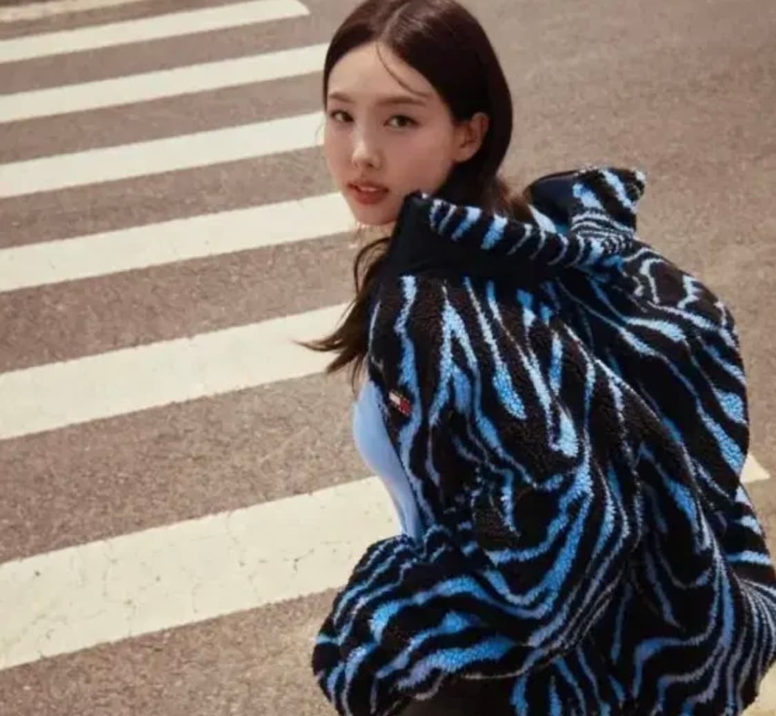  트와이스 나연 타미힐피거 지브라 쉐르파 자켓 S 상품이미지1